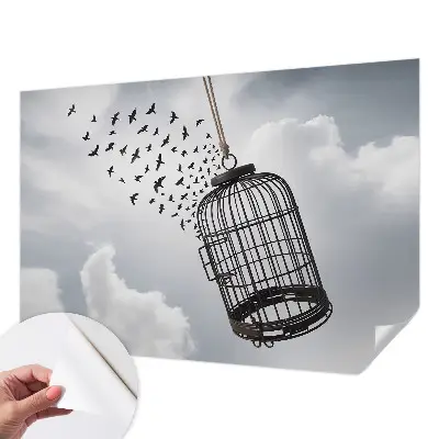 Papel mural con patrón decorativo con motivo de pájaros voladores