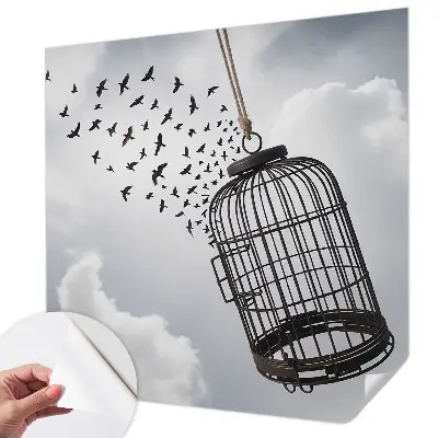 Papel mural con patrón decorativo con motivo de pájaros voladores
