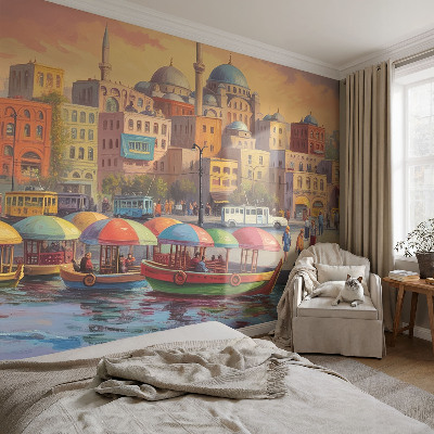 Mural de pared con estampado hermoso Costa urbana