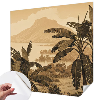 Fotomural decorativo para cabecero de cama Panorama tropical