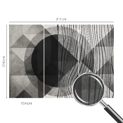 Mural de pared con estampado hermoso con formas abstractas