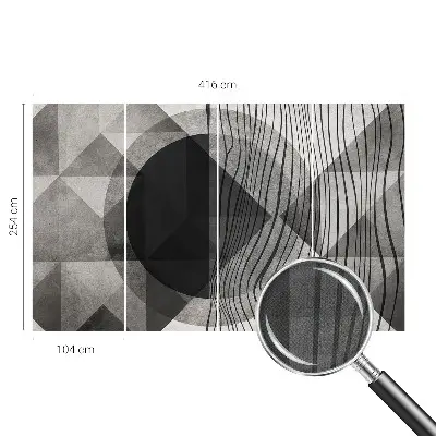 Mural de pared con estampado hermoso con formas abstractas
