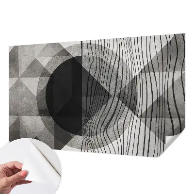 Mural de pared con estampado hermoso con formas abstractas