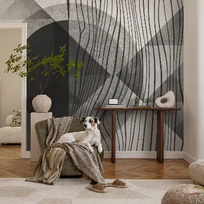 Mural de pared con estampado hermoso con formas abstractas