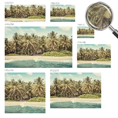 Papel mural texturado decorativo con motivo de playa tropical