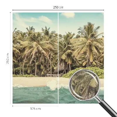 Papel mural texturado decorativo con motivo de playa tropical