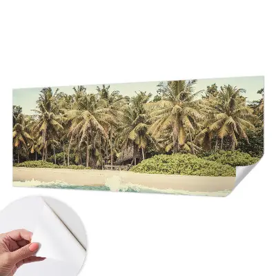 Papel mural texturado decorativo con motivo de playa tropical