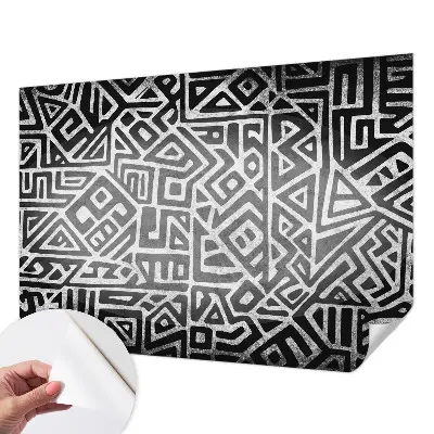 Papel mural con patrón decorativo con diseño de laberinto geométrico
