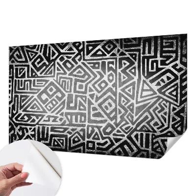 Papel mural con patrón decorativo con diseño de laberinto geométrico