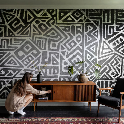 Papel mural con patrón decorativo Laberinto geométrico