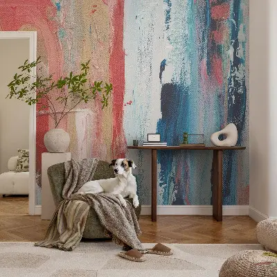 Mural de pared con estampado hermoso con abstracciones coloridas