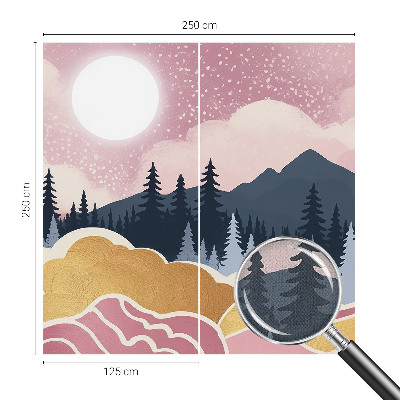 Papel mural con patrón decorativo Atardecer rosa