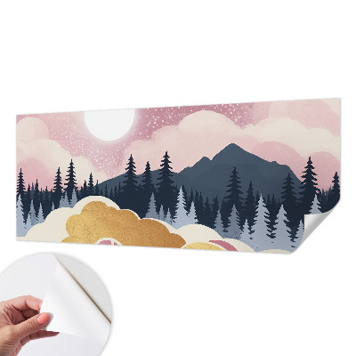Papel mural con patrón decorativo Atardecer rosa