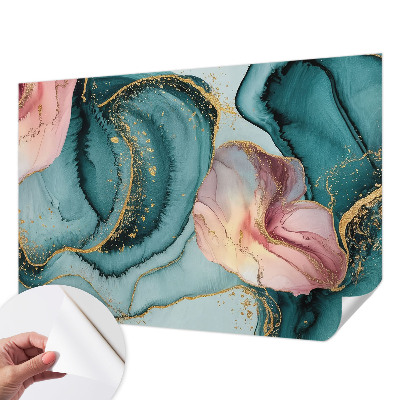 Papel mural texturado decorativo con un diseño de ondas artísticas
