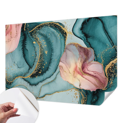 Papel mural texturado decorativo con un diseño de ondas artísticas