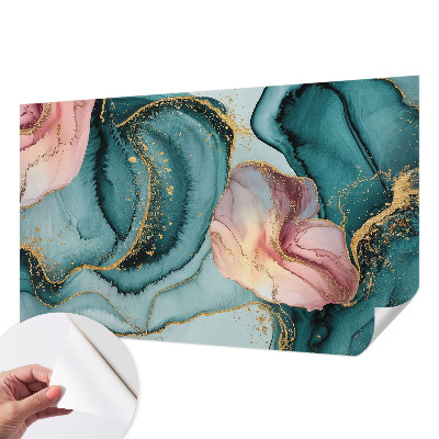 Papel mural texturado decorativo con un diseño de ondas artísticas