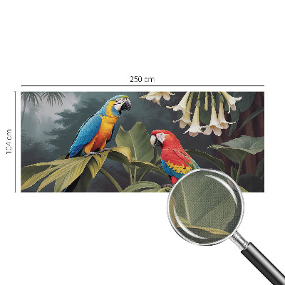 Fotomural decorativo para cabecero de cama loros coloridos