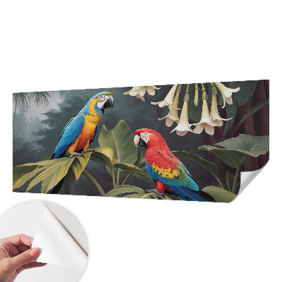 Fotomural decorativo para cabecero de cama loros coloridos