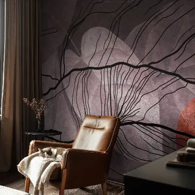Papel mural con patrón decorativo con un motivo de abstracción energética