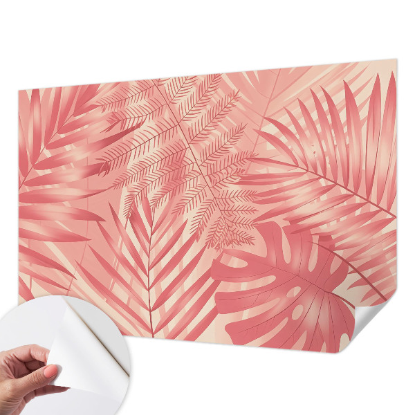 Papel mural texturado decorativo hojas tropicales