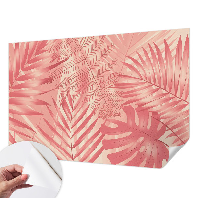 Papel mural texturado decorativo con diseño de hojas tropicales