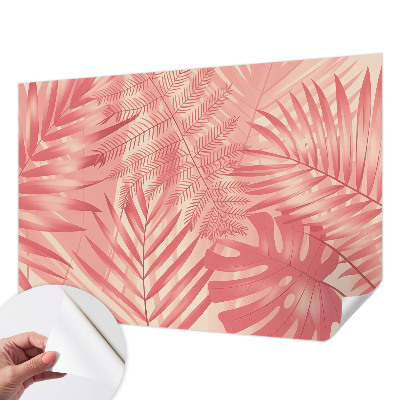 Papel mural texturado decorativo hojas tropicales