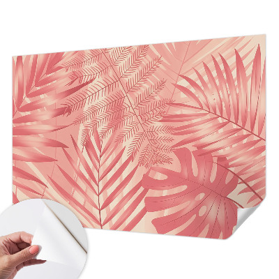 Papel mural texturado decorativo hojas tropicales