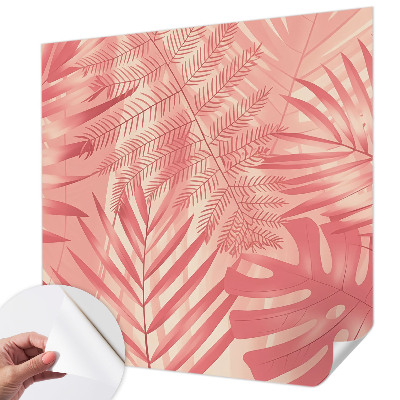 Papel mural texturado decorativo hojas tropicales