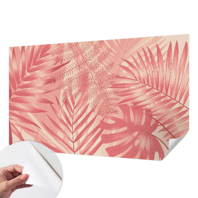 Papel mural texturado decorativo hojas tropicales