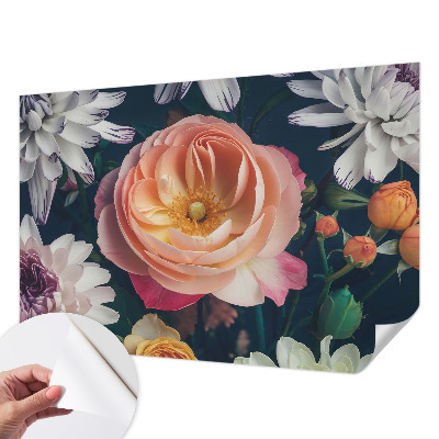 Mural de pared con estampado hermoso con motivo de armonía floral