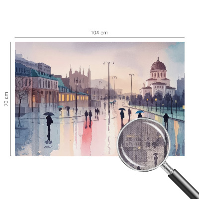 Papel mural con patrón decorativo Un paseo bajo la lluvia