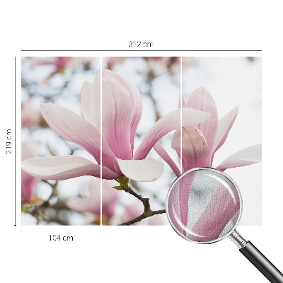 Mural de pared con estampado hermoso flores de magnolia