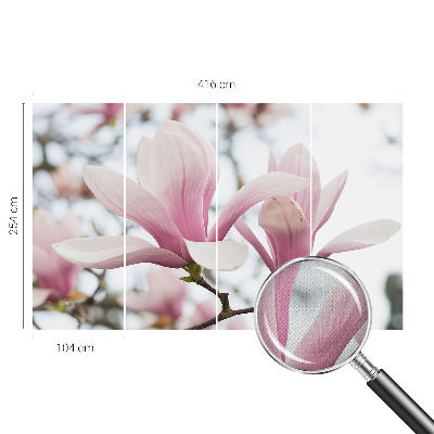 Mural de pared con estampado hermoso flores de magnolia
