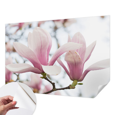 Mural de pared con estampado hermoso flores de magnolia
