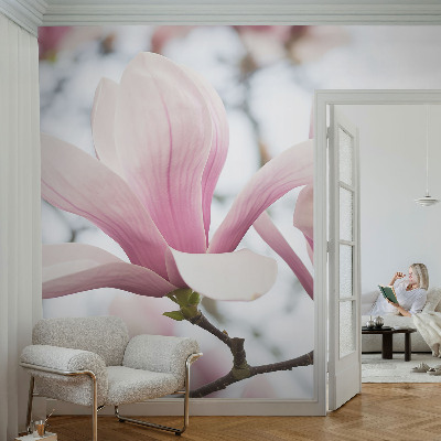 Mural de pared con estampado hermoso flores de magnolia