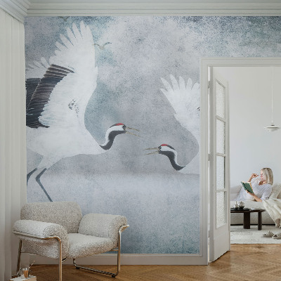Mural de pared con estampado hermoso Grúas armoniosas