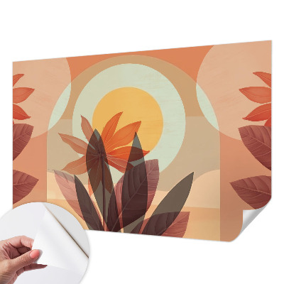 Papel mural texturado decorativo abstracción floral