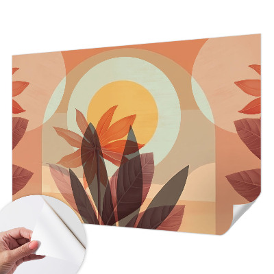 Papel mural texturado decorativo abstracción floral