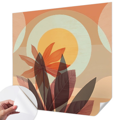 Papel mural texturado decorativo abstracción floral