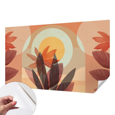 Papel mural texturado decorativo abstracción floral