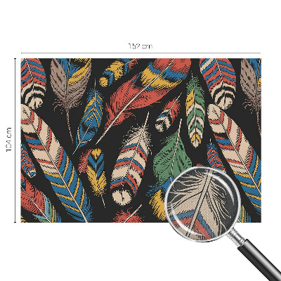 Mural de pared con estampado hermoso Plumas coloridas