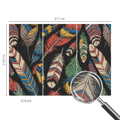 Mural de pared con estampado hermoso Plumas coloridas
