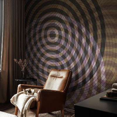 Papel mural con patrón decorativo Círculos hipnotizantes