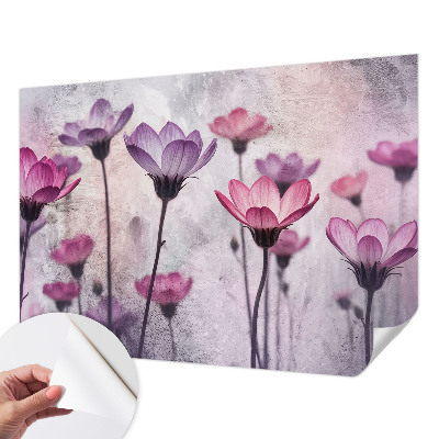 Papel mural texturado decorativo Flores en tonos pastel