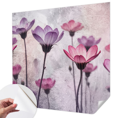 Papel mural texturado decorativo Flores en tonos pastel