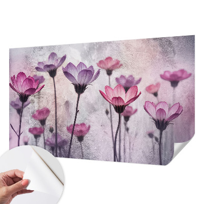 Papel mural texturado decorativo Flores en tonos pastel