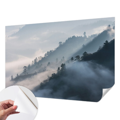 Fotomural decorativo para cabecero de cama paisaje brumoso