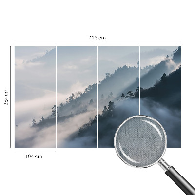 Fotomural decorativo para cabecero de cama paisaje brumoso