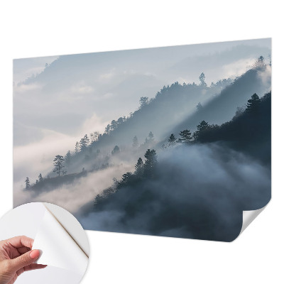 Fotomural decorativo para cabecero de cama paisaje brumoso