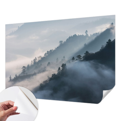 Fotomural decorativo para cabecero de cama paisaje brumoso